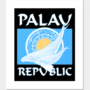 Republic of Palau Flag with Humpback Whales Posters and Art